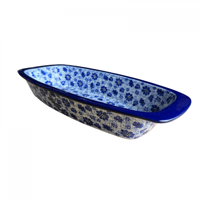 Tava cozonac Butterfly Dance, ceramica smaltuita, pictata manual, 36,0 x 18,0 cm [3]