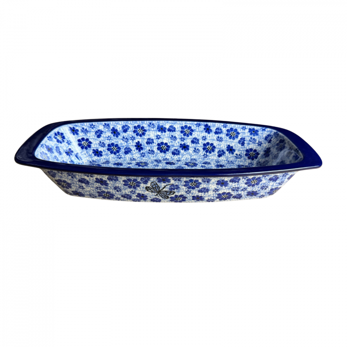 Tava cozonac Butterfly Dance, ceramica smaltuita, pictata manual, 36,0 x 18,0 cm [6]