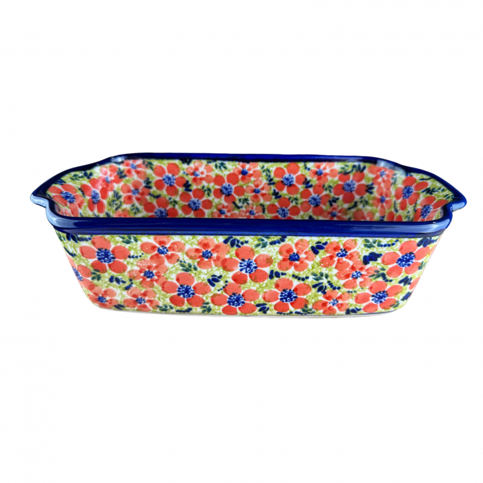 Tava cozonac Fire Poppies, ceramica smaltuita, pictata manual, 26,5 x 12,5 cm, volum 1,0 L [6]
