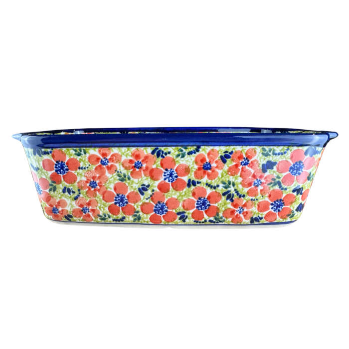 Tava cozonac Fire Poppies, ceramica smaltuita, pictata manual, 26,5 x 12,5 cm, volum 1,0 L [5]