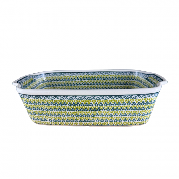 Tava cozonac Leaf Bed, ceramica smaltuita, pictata manual, 26,5 x 12,5 cm, volum 1,0 L [3]