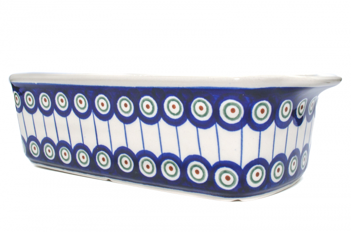 Tava cozonac Peacock Eyes, ceramica smaltuita, pictata manual, 26,5 x 12,5 cm, volum 1,0 L [6]