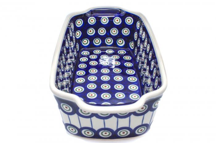 Tava cozonac Peacock Eyes, ceramica smaltuita, pictata manual, 26,5 x 12,5 cm, volum 1,0 L [3]