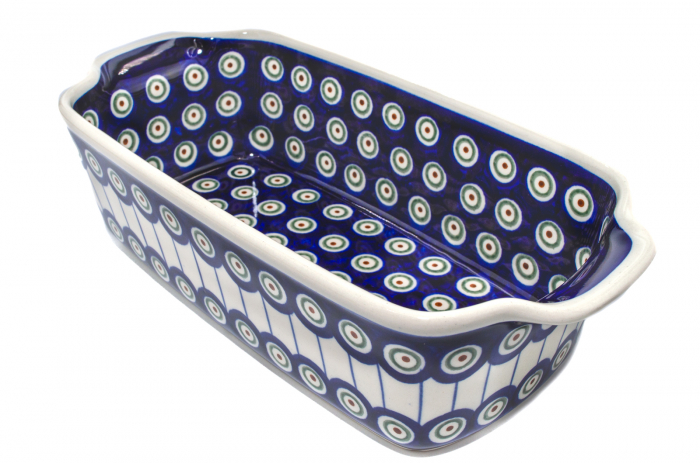Tava cozonac Peacock Eyes, ceramica smaltuita, pictata manual, 26,5 x 12,5 cm, volum 1,0 L [2]