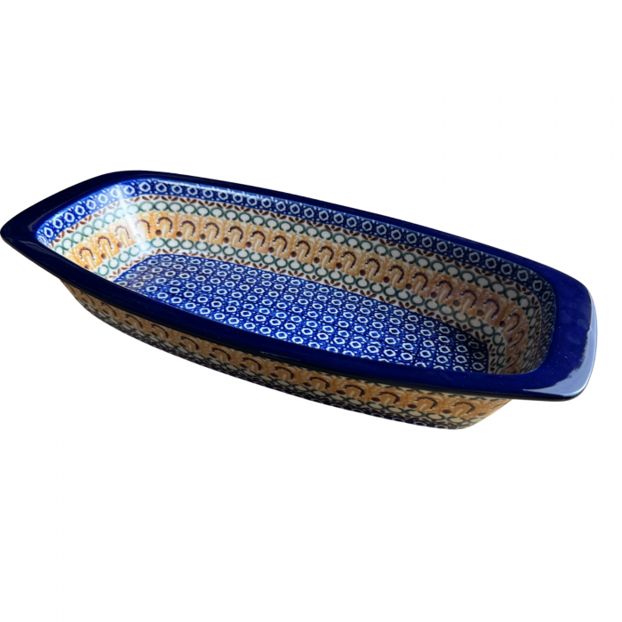 Tava cozonac Morning Sunrise, ceramica smaltuita, pictata manual, 36,0 x 18,0 cm [8]