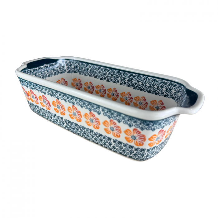 Tava cozonac Poppy Rain, ceramica smaltuita, pictata manual, 26,5 x 12,5 cm, volum 1,0 L [4]