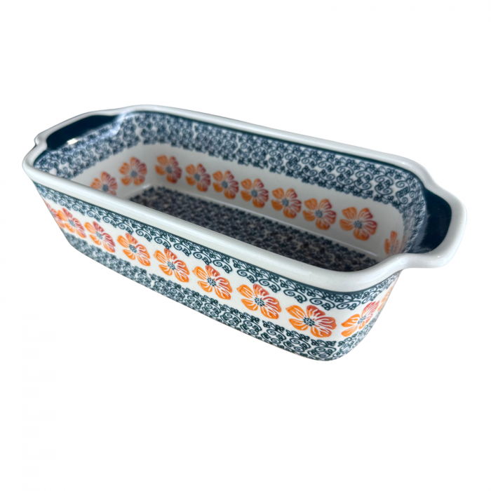 Tava cozonac Poppy Rain, ceramica smaltuita, pictata manual, 26,5 x 12,5 cm, volum 1,0 L [3]