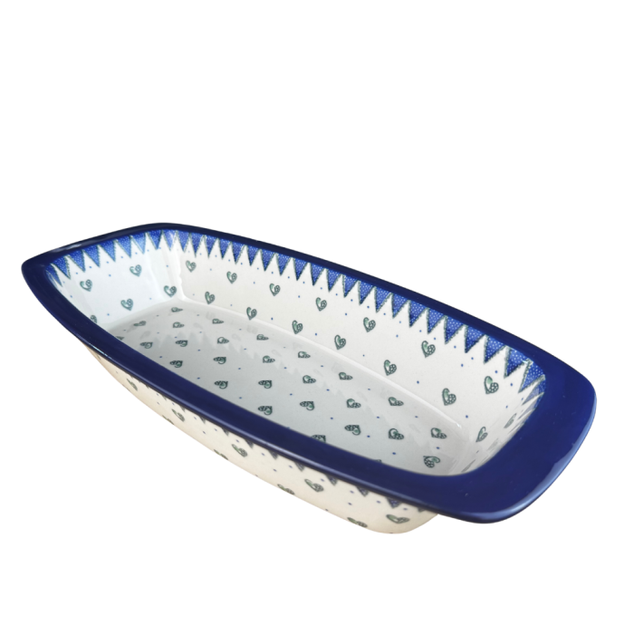 Tava cozonac Wild Hearts, ceramica smaltuita, pictata manual, 36,0 x 18,0 cm [2]