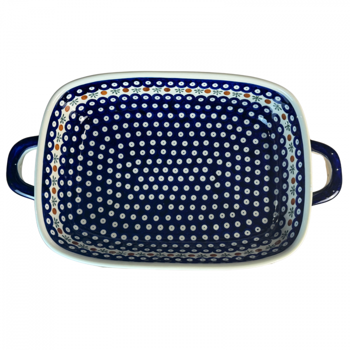 Tava cu manere pentru cuptor, Blue Eyes Festive, dreptunghiulara, ceramica smaltuita, pictata manual, 27,2 x 45,0 cm, volum 3,5 L [3]