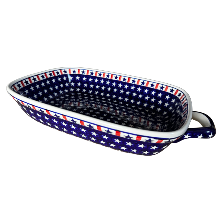 Tava cu manere pentru cuptor, Shimmering Star, dreptunghiulara, ceramica smaltuita, pictata manual, 27,2 x 45,0 cm, volum 3,5 L - Copie [4]