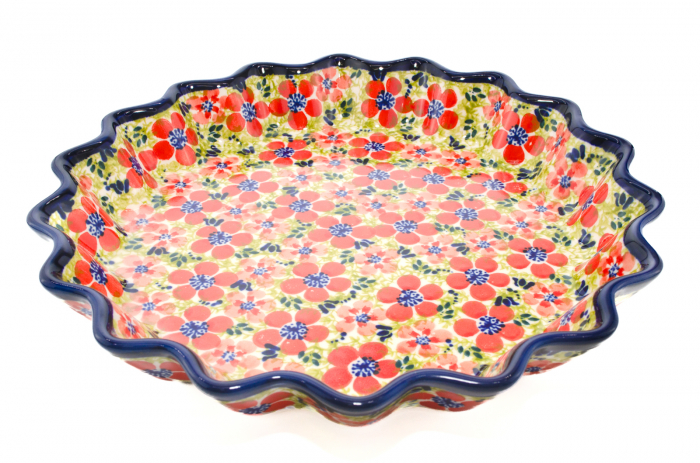Tava cuptor rotunda Fire Poppies, ceramica smaltuita, pictata manual, diametru 26,4 cm, volum 0,7 L [3]