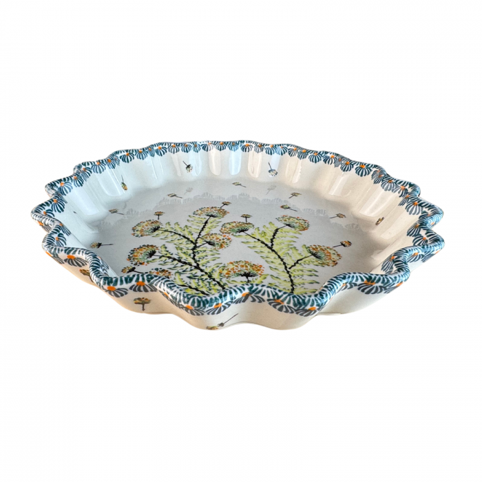 Tava cuptor rotunda Floral Field, ceramica smaltuita, pictata manual, diametru 26,4 cm, volum 0,7 L [2]
