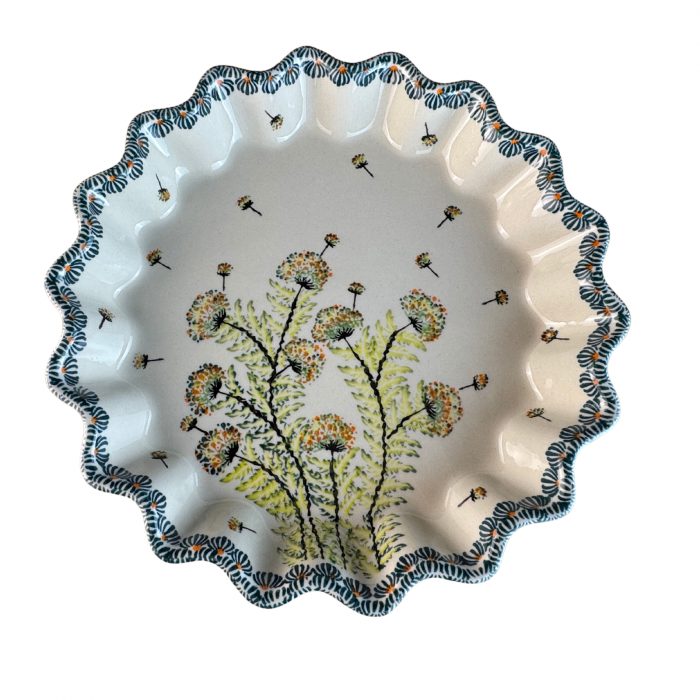 Tava cuptor rotunda Floral Field, ceramica smaltuita, pictata manual, diametru 26,4 cm, volum 0,7 L [4]