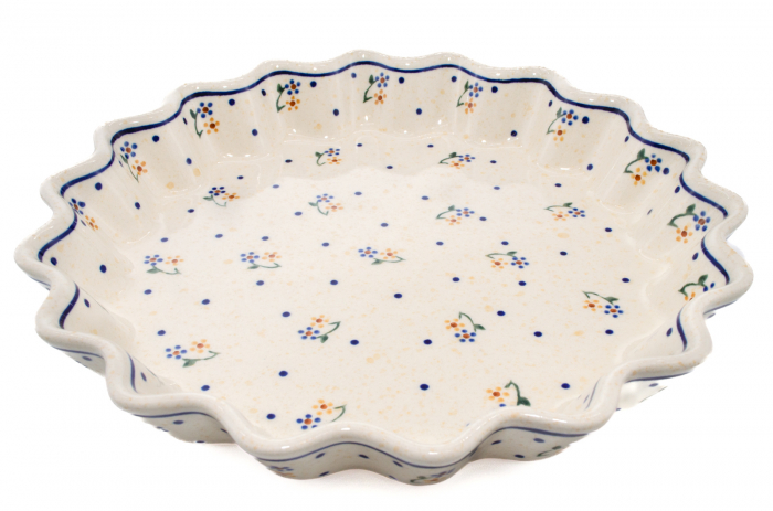 Tava cuptor rotunda Little Flowers, ceramica smaltuita, pictata manual, diametru 26,4 cm, volum 0,7 L [4]