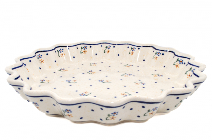 Tava cuptor rotunda Little Flowers, ceramica smaltuita, pictata manual, diametru 26,4 cm, volum 0,7 L [2]