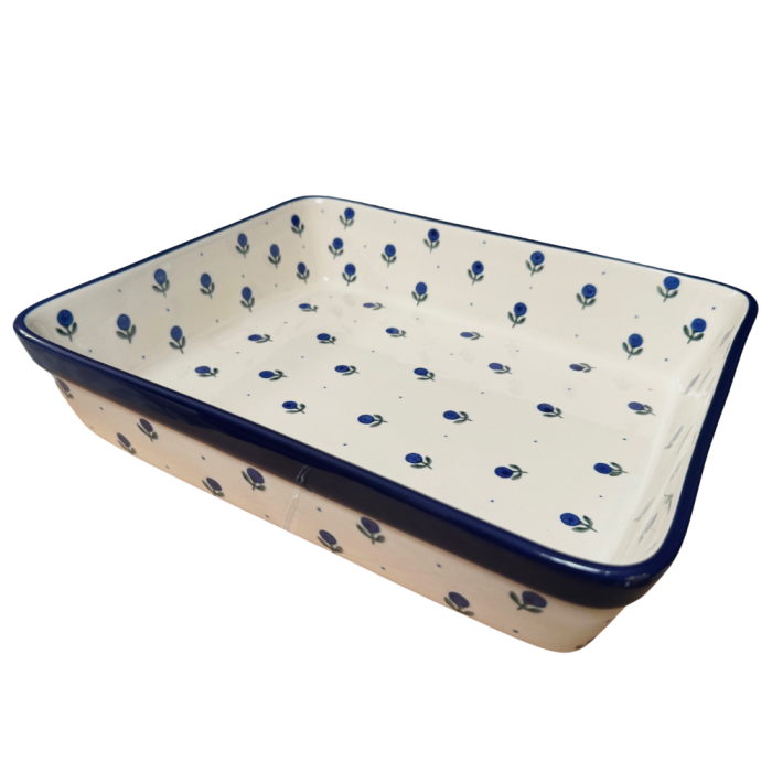 Tava dreptunghiulara Blue Spring, ceramica smaltuita, pictata manual, 27,0 X 32, 5 cm [6]