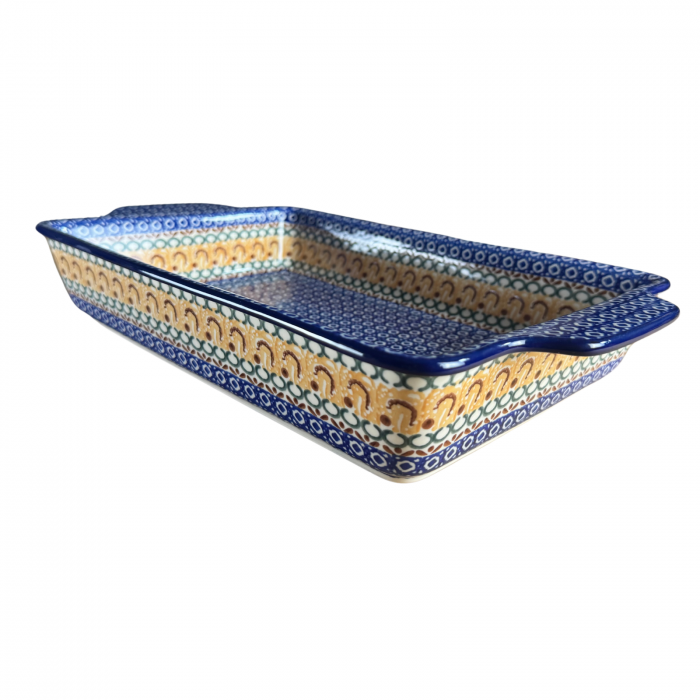 Tava dreptunghiulara cu manere Morning Sunrise, ceramica smaltuita, pictata manual, 23,0 X 39, 0 cm [7]