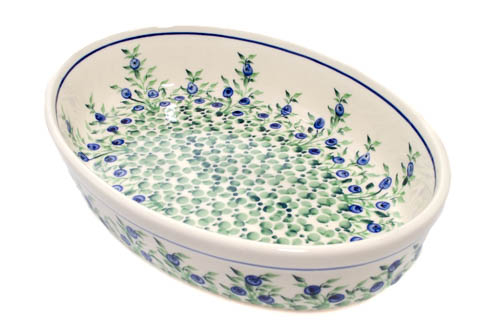 Tava ovala pentru copt Berries, ceramica smaltuita, pictata manual, 19,0 x 27,5 cm, volum 1,4 L [3]