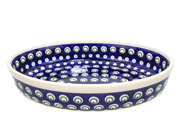 Tava ovala pentru copt Blue Peacock Eyes, ceramica smaltuita, pictata manual, 19,0 x 27,5 cm, volum 1,4 L [6]
