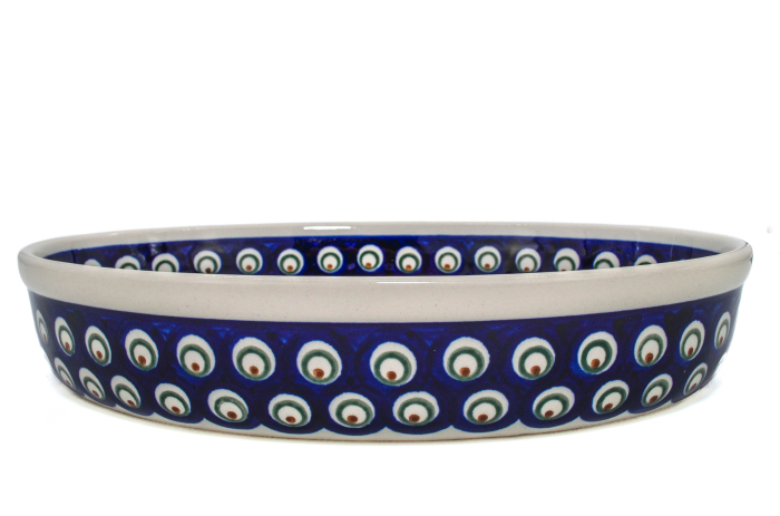 Tava ovala pentru copt Blue Peacock Eyes, ceramica smaltuita, pictata manual, 19,0 x 27,5 cm, volum 1,4 L [7]