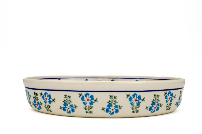 Tava ovala pentru copt Forget-me-nots, ceramica smaltuita, pictata manual, 19,0 x 27,5 cm, volum 1,4 L [4]