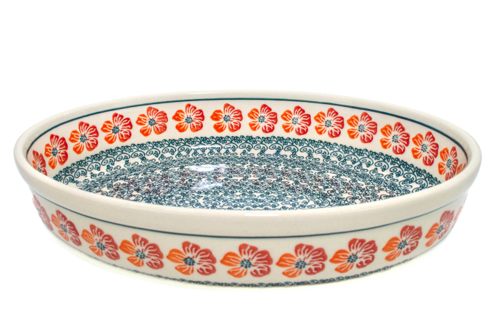 Tava ovala pentru copt Poppy Rain, ceramica smaltuita, pictata manual, 19,0 x 27,5 cm, volum 1,4 L [4]