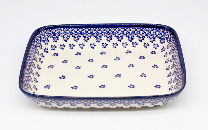 Tava pentru copt  Blue Field, ceramica smaltuita, pictata manual, 19,5 x 25,5 cm, volum 1,2 L [2]