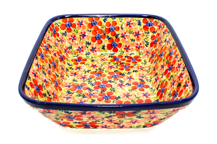 Tava pentru copt Fire Poppies, dreptunghiulara, ceramica smaltuita, pictata manual, 21,8 x 25,7 cm, volum 2,0 L [2]