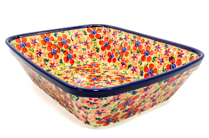 Tava pentru copt Fire Poppies, dreptunghiulara, ceramica smaltuita, pictata manual, 21,8 x 25,7 cm, volum 2,0 L [6]