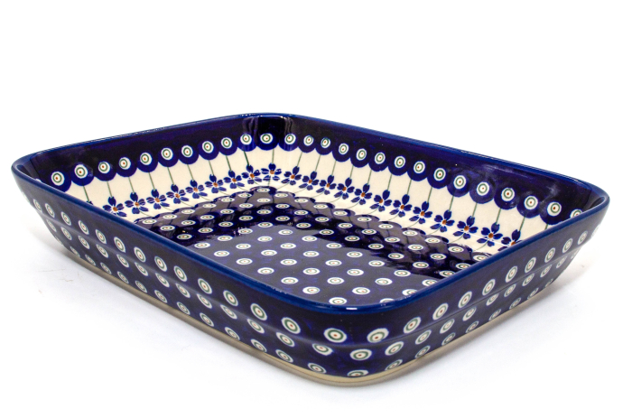 Tava pentru copt Floral Peacock, dreptunghiulara,  ceramica smaltuita, pictata manual, 19,5 x 25,5 cm, volum 1,2 L [2]