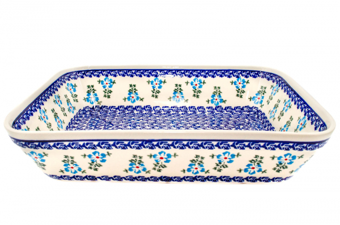 Tava pentru copt Forget-me-nots, dreptunghiulara, ceramica smaltuita, pictata manual, 27,5 x 33,3 cm, volum 3,4 L [2]