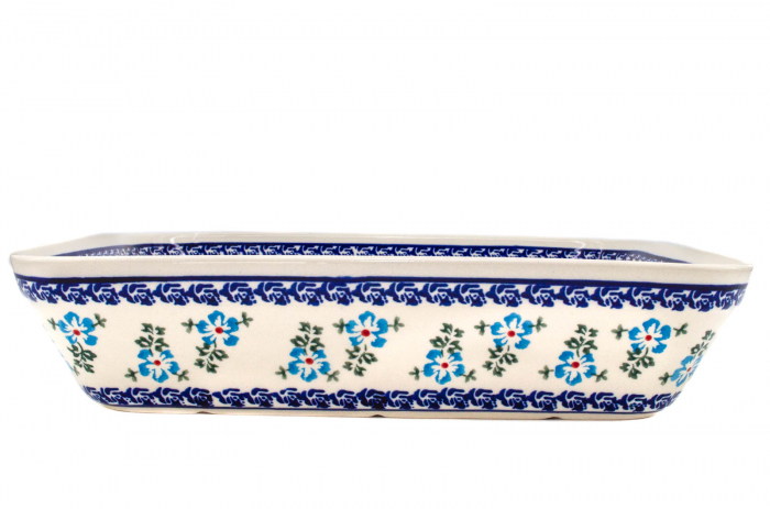 Tava pentru copt Forget-me-nots, dreptunghiulara, ceramica smaltuita, pictata manual, 27,5 x 33,3 cm, volum 3,4 L [5]