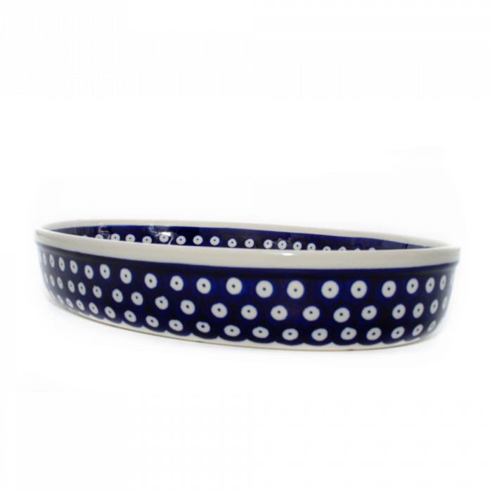 Tava pentru copt ovala Blue Eyes, ceramica smaltuita, pictata manual, 22,0 x 31,0 cm, volum 1,6 L [3]