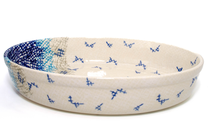 Tava pentru copt ovala Day and Night, ceramica smaltuita, pictata manual, 19,0 x 27,5 cm, volum 1,4 L [5]