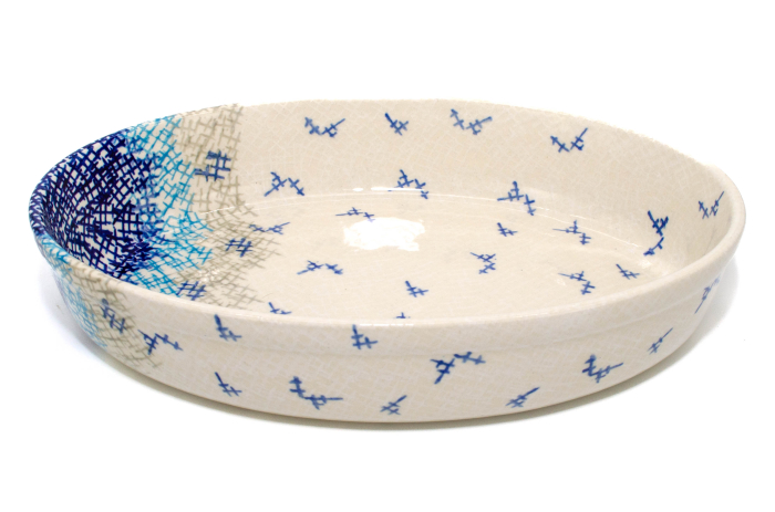 Tava pentru copt ovala Day and Night, ceramica smaltuita, pictata manual, 19,0 x 27,5 cm, volum 1,4 L [3]