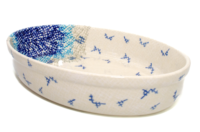 Tava pentru copt ovala Day and Night, ceramica smaltuita, pictata manual, 19,0 x 27,5 cm, volum 1,4 L [6]