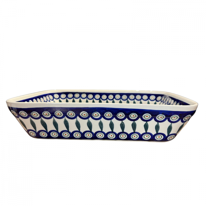 Tava pentru copt Peacock Tear Drops, dreptunghiulara, ceramica smaltuita, pictata manual, 27,5 x 33,3 cm, volum 3,4 L [5]