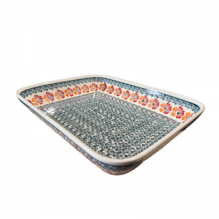 Tava pentru copt Poppy Rain, ceramica smaltuita, pictata manual, 22,5 x 29,5 cm, volum 1,7 L [5]