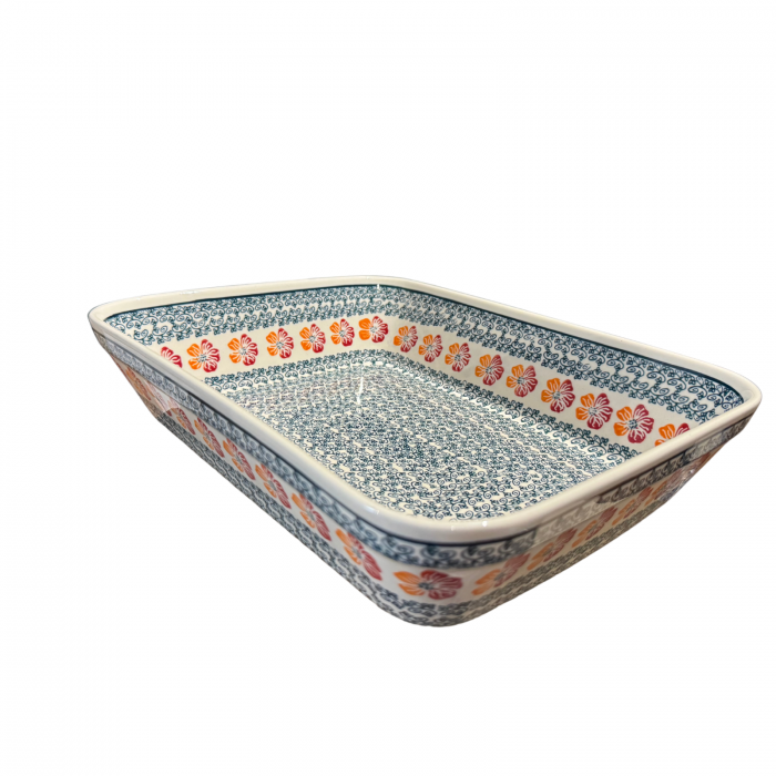 Tava pentru copt Poppy Rain, dreptunghiulara, ceramica smaltuita, pictata manual, 27,5 x 33,3 cm, volum 3,4 L [2]
