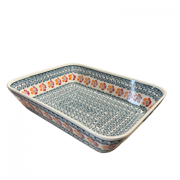 Tava pentru copt Poppy Rain, dreptunghiulara, ceramica smaltuita, pictata manual, 27,5 x 33,3 cm, volum 3,4 L [8]