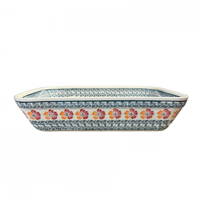 Tava pentru copt Poppy Rain, dreptunghiulara, ceramica smaltuita, pictata manual, 27,5 x 33,3 cm, volum 3,4 L [10]