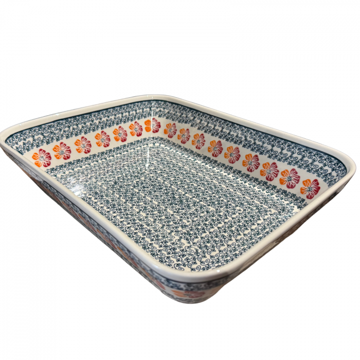 Tava pentru copt Poppy Rain, dreptunghiulara, ceramica smaltuita, pictata manual, 27,5 x 33,3 cm, volum 3,4 L [5]