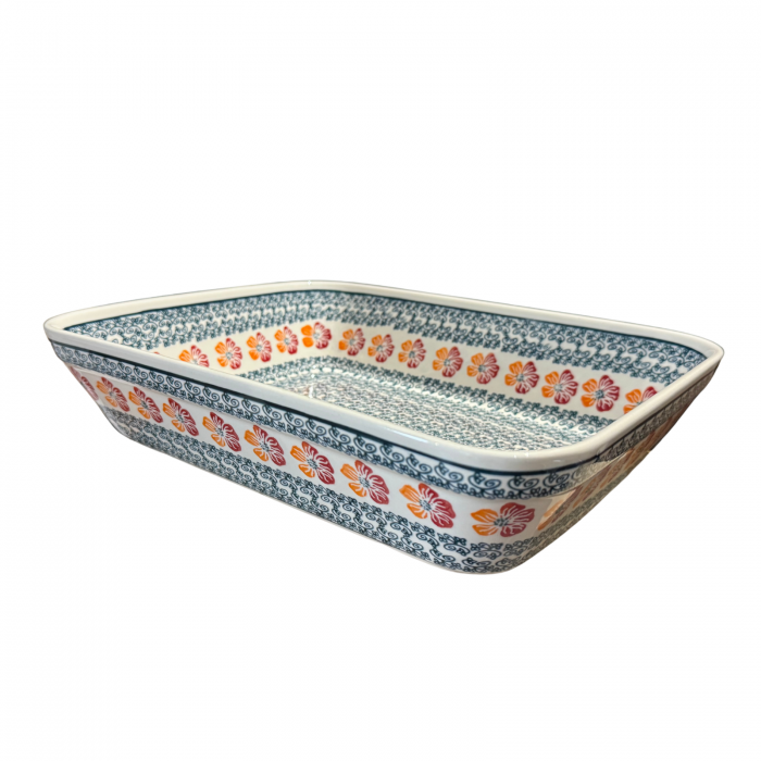 Tava pentru copt Poppy Rain, dreptunghiulara, ceramica smaltuita, pictata manual, 27,5 x 33,3 cm, volum 3,4 L [9]