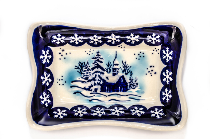 Tava pentru copt Winter Chapel, ceramica smaltuita, pictata manual, 17,4 x 12,0 cm, volum 250 ml [2]