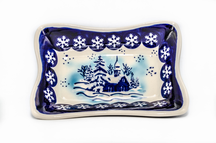 Tava pentru copt Winter Chapel, ceramica smaltuita, pictata manual, 17,4 x 12,0 cm, volum 250 ml [3]