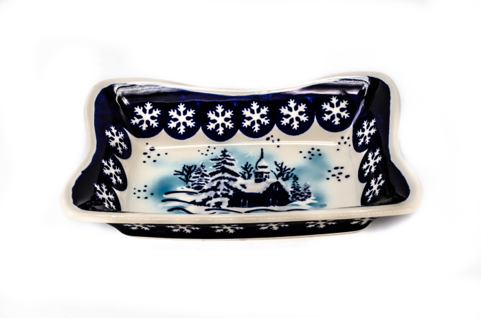 Tava pentru copt Winter Chapel, ceramica smaltuita, pictata manual, 17,4 x 12,0 cm, volum 250 ml [5]