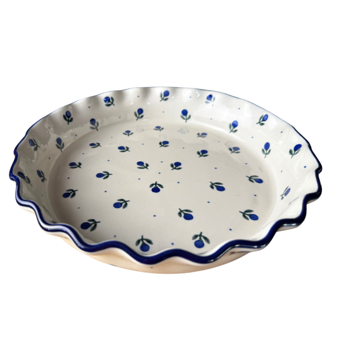 Tava tarta Blue Spring, ceramica smaltuita, pictata manual, diametru 25,5 cm [3]