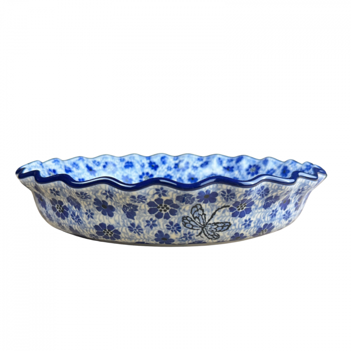 Tava tarta Butterfly Dance, ceramica smaltuita, pictata manual, diametru 25,5 cm [3]