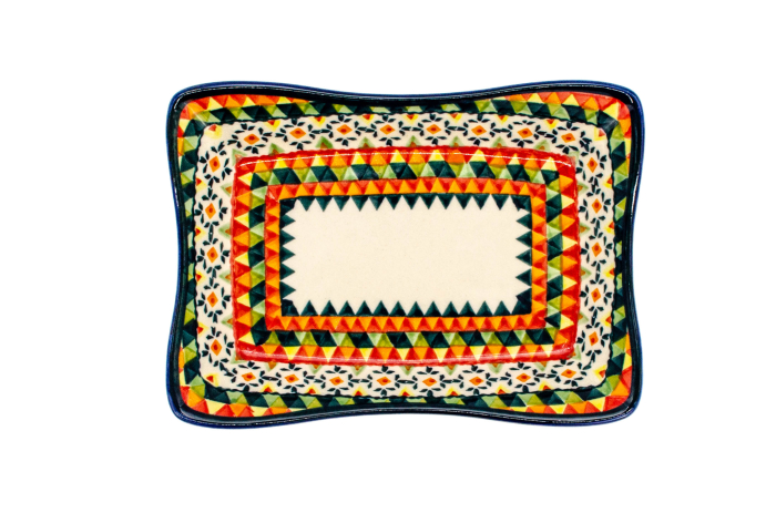 Tava tarta Floral Carpet, pentru monoportii, ceramica smaltuita, pictata manual, 21,0 x 15,2 cm, volum 350 ml [4]