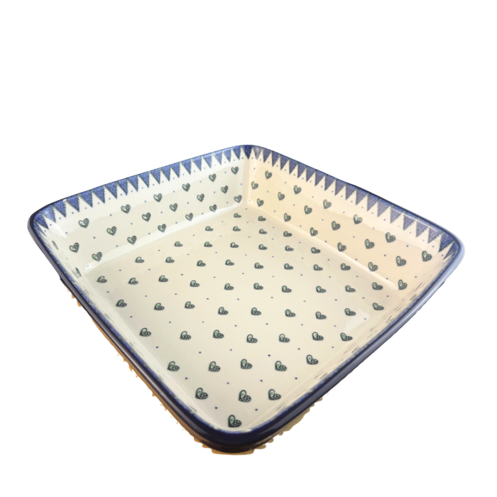 Tava patrata Wild Hearts, ceramica smaltuita, pictata manual [4]
